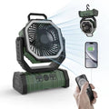 Portable Rechargeable Outdoor Camping Fan with Hook USB Table Fan With Emergency LED Light And Power Bank for Picnic, Hiking, Fishing