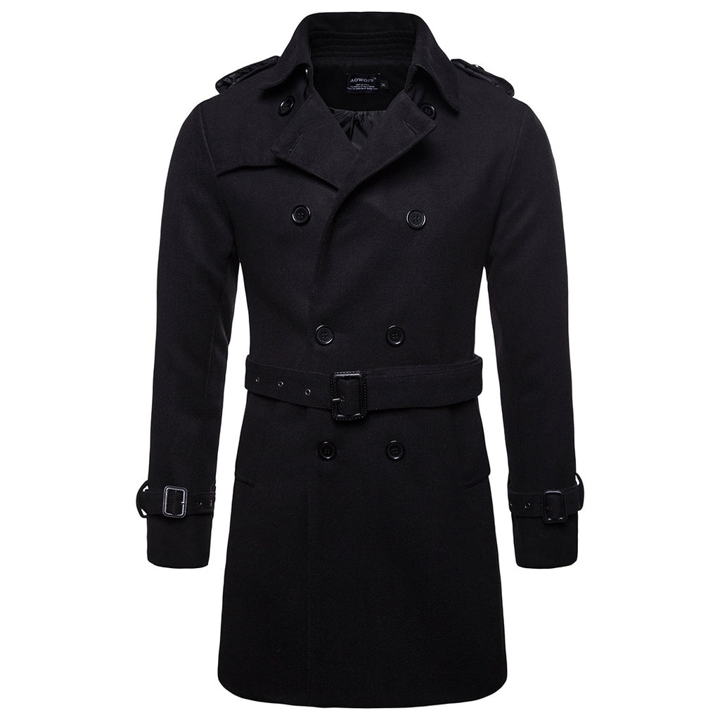 Men's Formal Business Fall Winter Casual Lapel Double Breasted Premium Cotton Coat Long Trench coat Jacket | 9280