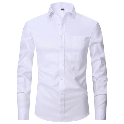 Camicia a maniche lunghe da uomo a righe, tinta unita, da lavoro, formale, casual | FS05 