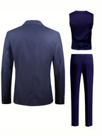 Men's Two-Tone Tuxedo Three-Piece Suit | Double-Breasted Banquet Blazer Set | Slim Fit Dinner Suit for Weddings | AK113