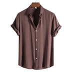 Men’s Solid Color Lapel Short Sleeve Shirt Business Casual Summer Style Shirt | CCS05
