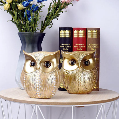 Resin Creative Owl Ornaments Nordic Bird Model Crafts for Living Room Home Décor | RDW001