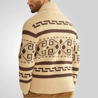 Men Stylish Slim Fit Jacquard Knit Cardigan Jacket with Long Sleeves Casual Lapel Sweater | SY0013