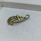 Steampunk Mechanical Hand Pendant Necklace Vintage Industrial Men's Jewelry | Retro Copper & Silver Statement Accessory