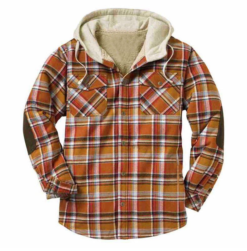 Men’s Premium Lightweight Flannel Hoodie – Stylish Cotton Shirt Jacket for Casual Comfort| SY0093