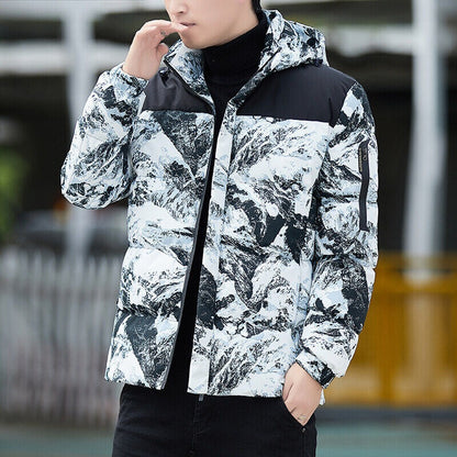 Doudoune à capuche pour homme, manteau décontracté, camouflage, parka d'hiver épaisse | 2308 