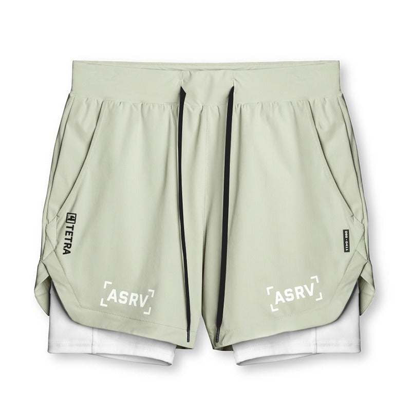 New Double Deck Running Shorts Fitness Workout Bermuda Quick Dry Short Pants Bottoms |  K-55