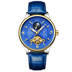 Men's Automatic Leather Mechanical Watch Tourbillon Waterproof Casual Watch | T820b