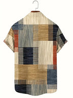 Summer Essential Men's 3D Print Short Sleeve Shirt Wrinkle-Free Oversized Casual Button-Up | F170P1016