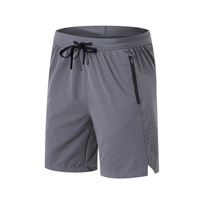 Short de course pour homme avec poches zippées et fentes latérales, short de sport respirant | K04 