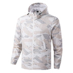 Men's Jackets Full Camouflage Printed Lightweight Jackets Hooded Full Zipper Up Trench Windbreaker Jacket |