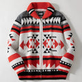 Men's Zipper Cardigan Jacket European & American Long Sleeve Lapel Jacquard Sweater | SY0012