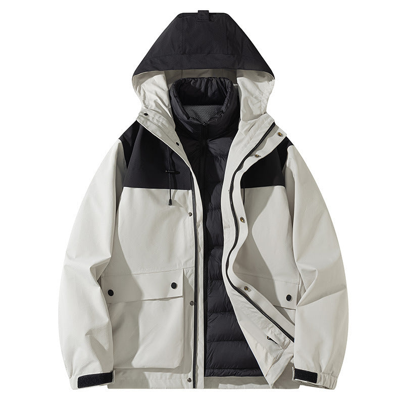 Senbo All-Weather 3-in-1 Waterproof Jacket | 5000mm Breathable Trekking Coat with Detachable Down Layer | Unisex Outdoor Protection | 8316