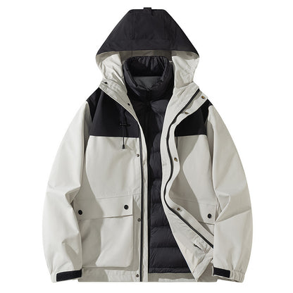 Senbo All-Weather 3-in-1 Waterproof Jacket | 5000mm Breathable Trekking Coat with Detachable Down Layer | Unisex Outdoor Protection | 8316