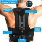 Men Women Neoprene Posture Corrector Bad Back Lumbar Shoulder Support Belt Brace | 1001