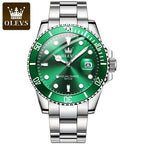 Men's Premium Stainless Steel Band Quartz Watch with Calendar Fashion Wristwatch | OLEVS5885
