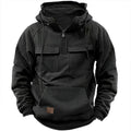 Men's Retro Hooded Pullover Solid Color Long Sleeve Hoodie for Autumn & Winter | AL74