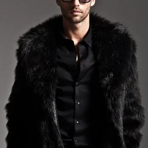 Men's Winter Plush Coat | Mid-Length Wool Fur Jacket for Ultimate Warmth & Style | 202015