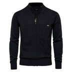 Men’s V-Neck Color-Trim Knit Cardigan – Casual Loose-Fit Buttoned Sweater for Autumn | SW199