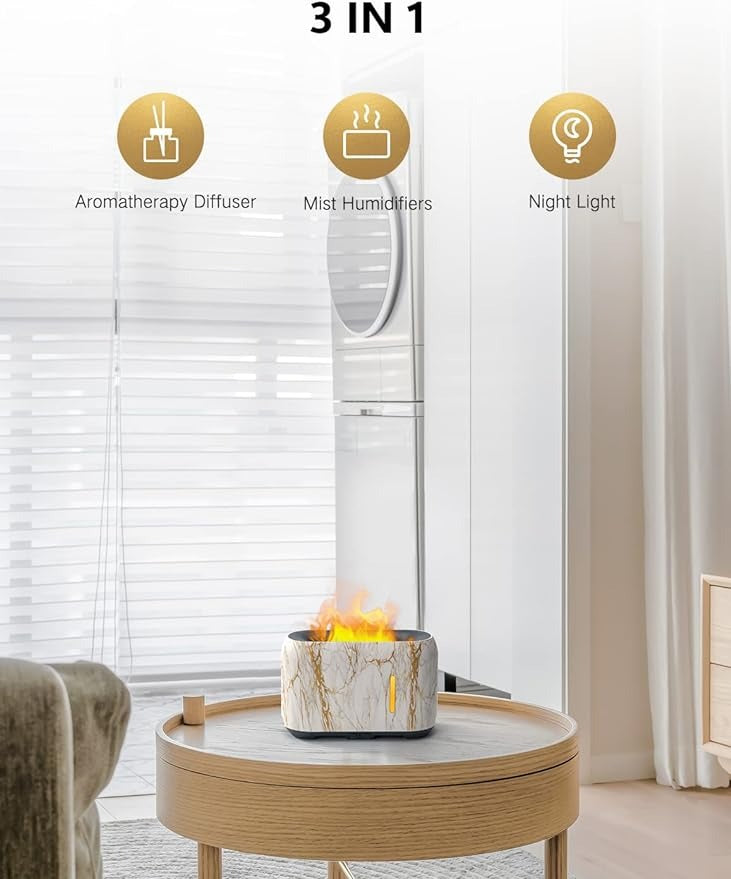 Aroma Ultrasonic Cool Mist Humidifier 3D Fire Air Diffuser Aroma Essential Oil Diffuser Flame |