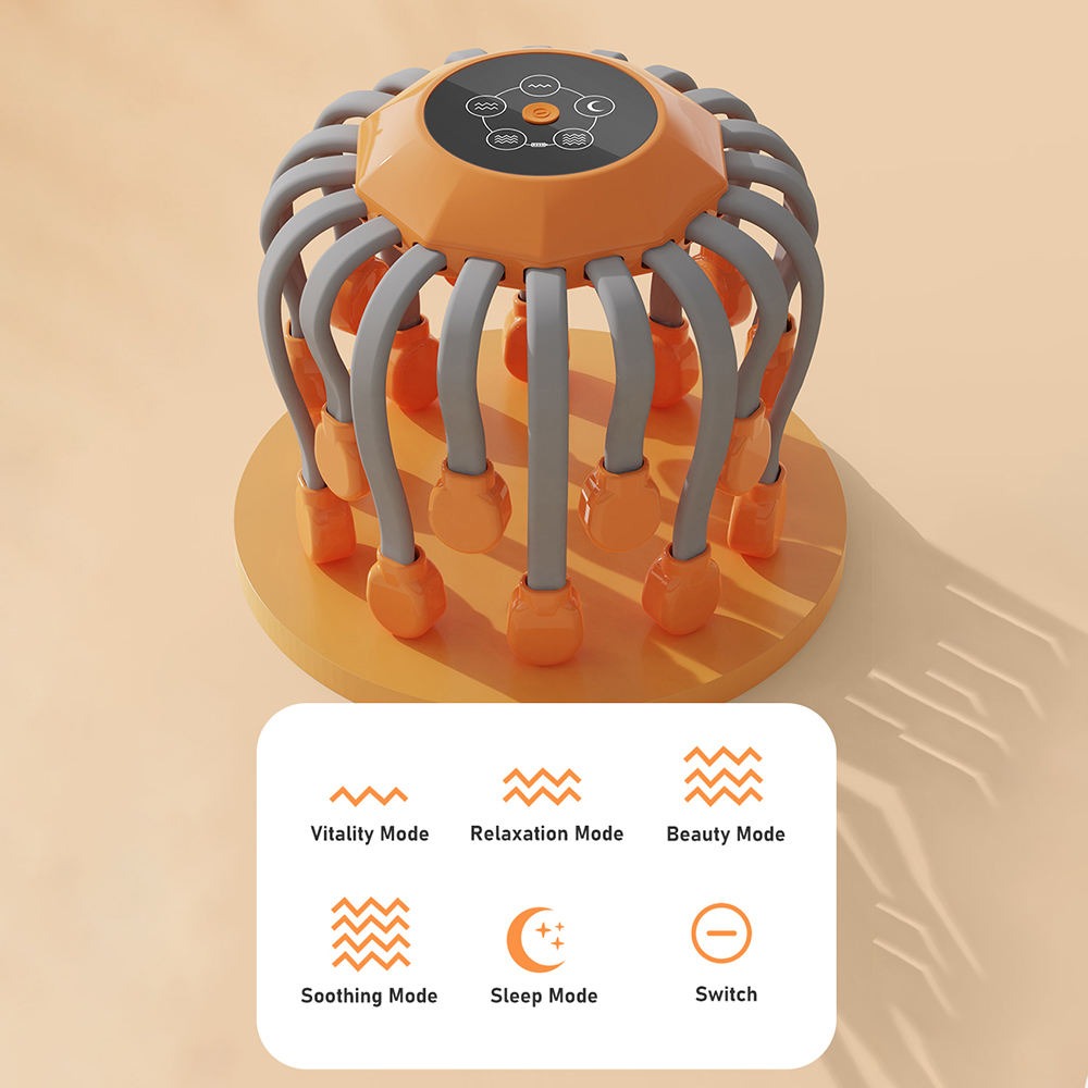 Smart Vibration Full Body Relax Scalp Head Massage Machine Relieves Fatigue Octopus Electric Head Scalp Massager | MZ-HM156