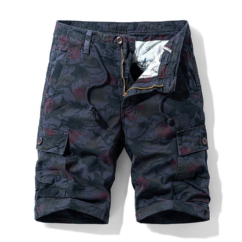 Short cargo en coton camouflage pour homme, décontracté, multi-poches, style militaire, pour l'extérieur | 1101 