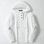 Men's Knitwear Twisted Drawstring Hooded Pullover Sweater 7-Needle Woolen Sweatshirt Jacket | SY0139