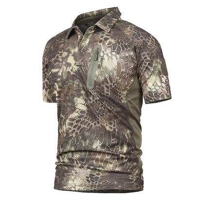 Combat Quick-Dry Tactical Polo Breathable Short-Sleeve Summer Shirt for Outdoor Activities |