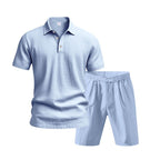 Men’s Breathable Linen Polo Set – Cool & Comfortable Shirt & Shorts Outfit Set | BKCS-20