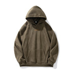 Unisex Heavy Suede Hooded Sweatshirt Retro American Style for Autumn & Winter Loose Fit Hoodie | L3848