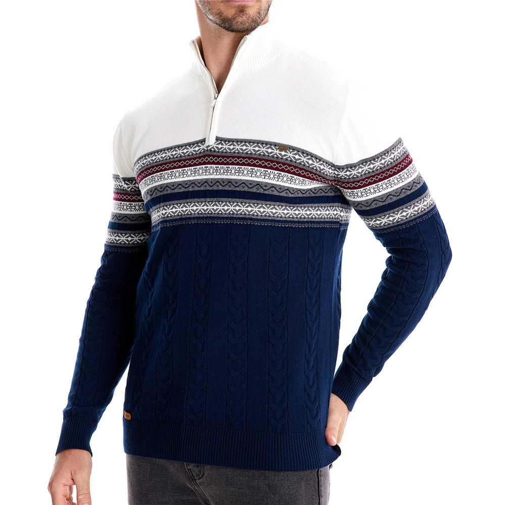 Men's Warm Winter Cotton Sweaters Ethnic Patterns Casual Sweater | M316