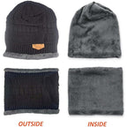 Winter Warm Soft Knitted Fleece Lined Velvet Skullies Beanie Hat Scarf Gloves Set | WEE1361