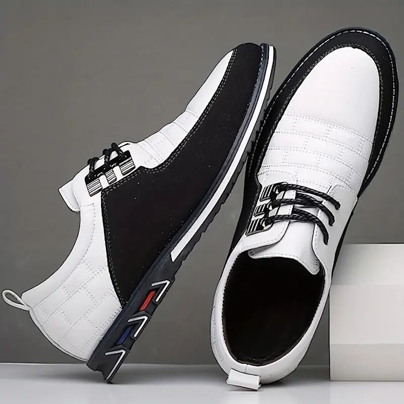 Men's Plaid British Style Derby Shoes Non-Slip Leather Loafers Moccasins Wedding Dress Shoes  |