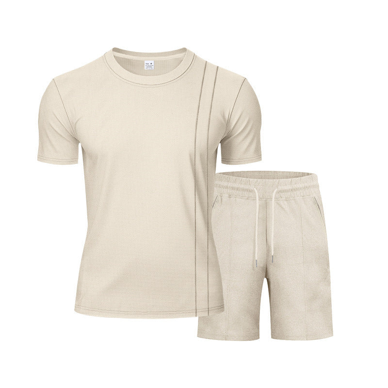 Men's Waffle Texture Lounge Set - 2025 Spring Summer Casual Two-Piece Outfit | CY20