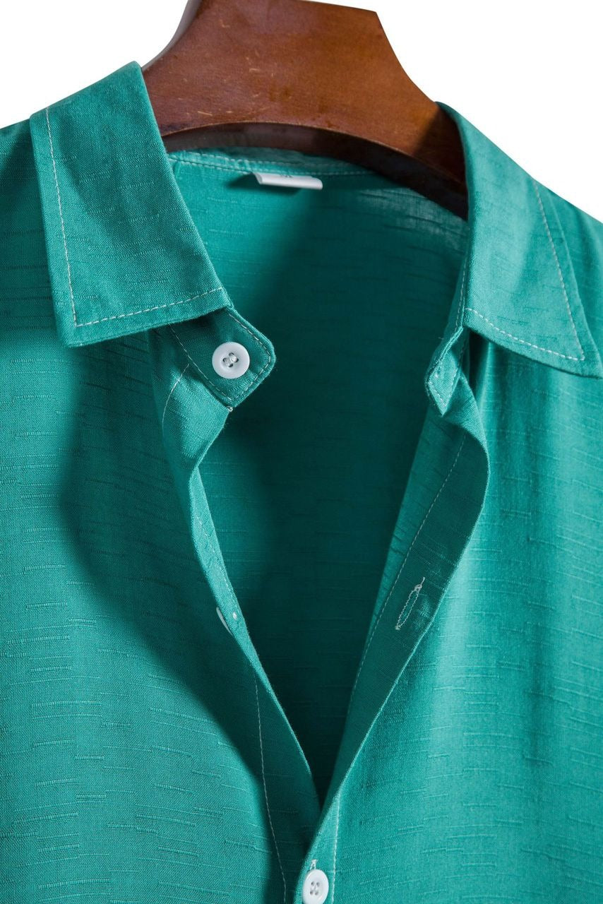 Men’s Solid Color Lapel Short Sleeve Shirt Business Casual Summer Style Shirt | CCS05