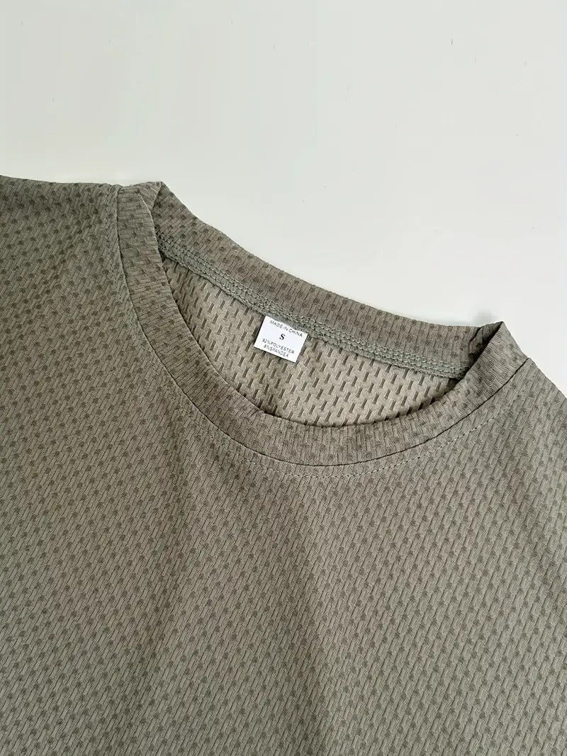 Men's Bamboo Stripe Short Sleeve T-Shirt Breathable, Stretchy Summer Casual Wear | 115 CSF