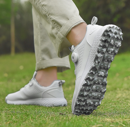 Unisex Golf Shoes with Rotating Buckle Closure Waterproof Spike less Golf Sneakers Casual Athletic Shoes X19