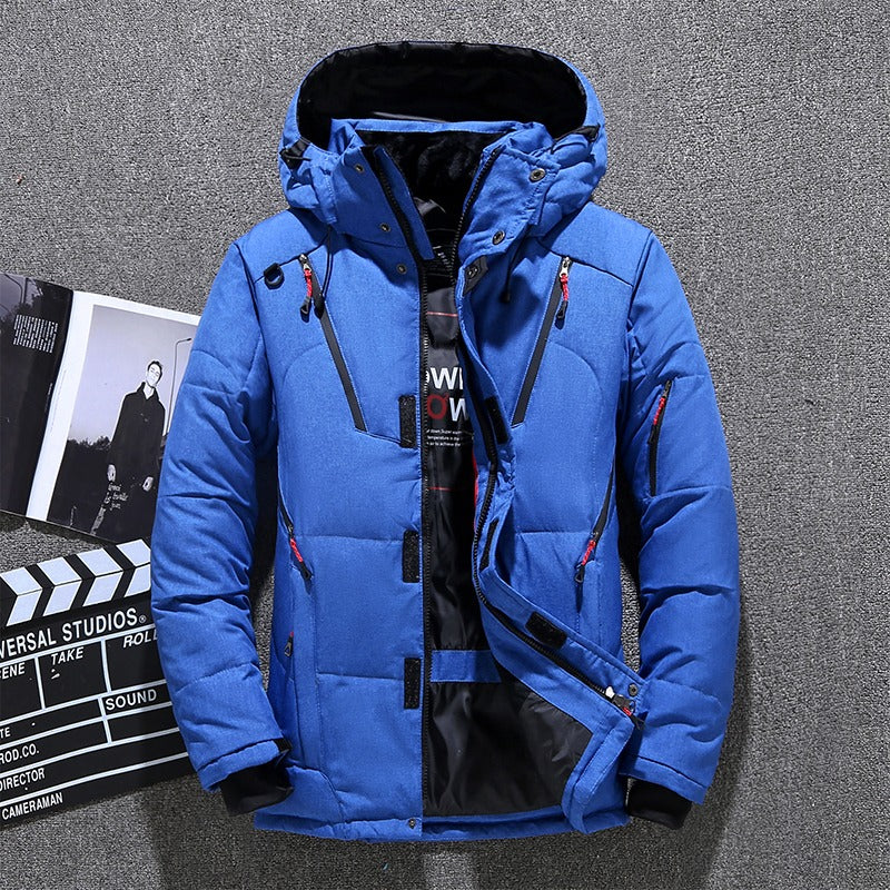 Men s Parka Duck Down Jacket Winter Coat Thick Hooded Puffer Hiking Outdoor Warm Jacket 1987 Gear Outlet