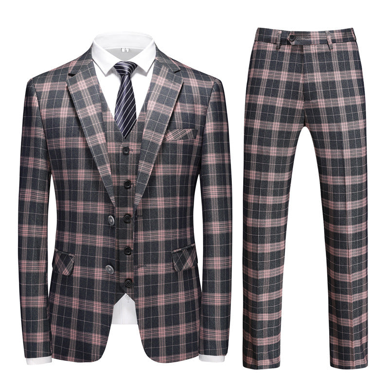 Men's Slim Fit Wedding Suit Three-Piece Set | Modern Groom Business Suit | Fashion Business Banquet Blazer | 6920