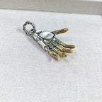 Steampunk Mechanical Hand Pendant Necklace Vintage Industrial Men's Jewelry | Retro Copper & Silver Statement Accessory