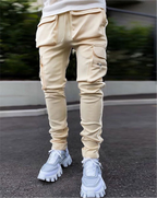 Men's Casual Drawstring Joggers Elastic Waist Cargo Pants Trousers Hip Hop Sweatpants | CK838