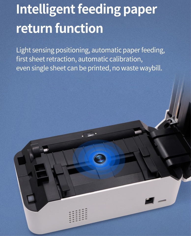 Thermal Label Printer Wireless Shipping Label Printer Royal Mail, UPS, DHL, Evri Label Printer Mobile, USB + Bluetooth Support Printer