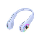 Summer Neck Fan Wearable Hands Free Bladeless Cooling Fans LED Colored Light 3 Speed 360° Wind Direction Adjustment Rechargeable Portable Air Con| S57