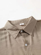 Men’s Solid Color Lapel Short Sleeve Shirt Business Casual Summer Style Shirt | CCS05