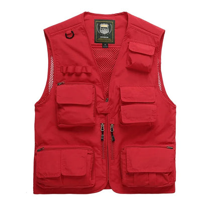 Gilet cargo multi-poches pour homme, pull de pêche pour escalade, camping, randonnée, été 