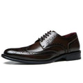 Men's Casual Wedding Boots Formal Lace Up Brogue Shoes Cow Genuine Leather Oxford Dress Shoes | KSHK5011-1