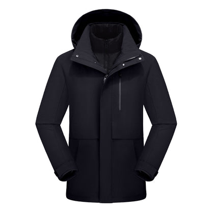 Dixiang Men's 3-in-1 Waterproof Hiking Jacket | 8000mm Seam-Taped Shell with White Goose Down Inner Layer | All-Season Outdoor Coat | J24688