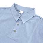 Men’s British Gentleman Style Loose-Fit Linen Polo Shirt Summer Short Sleeve | YHBKCS-20