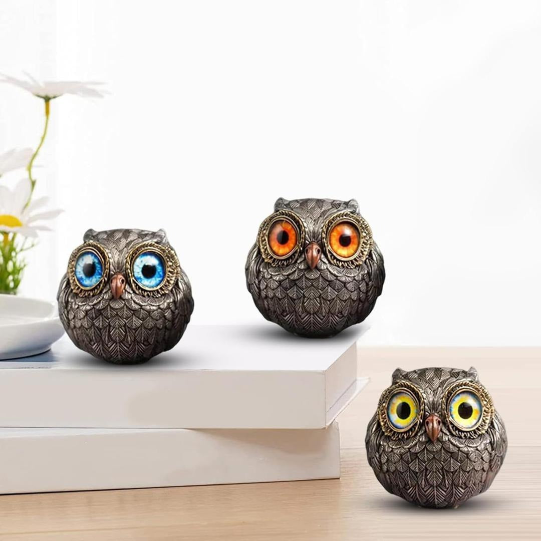 Lucky Owl Guardian Figurine The Wise Watcher Retro Owl Décor for Shelf & Home Decoration |