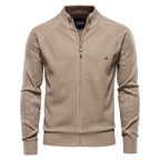 Men’s V-Neck Color-Trim Knit Cardigan – Casual Loose-Fit Buttoned Sweater for Autumn | SW199